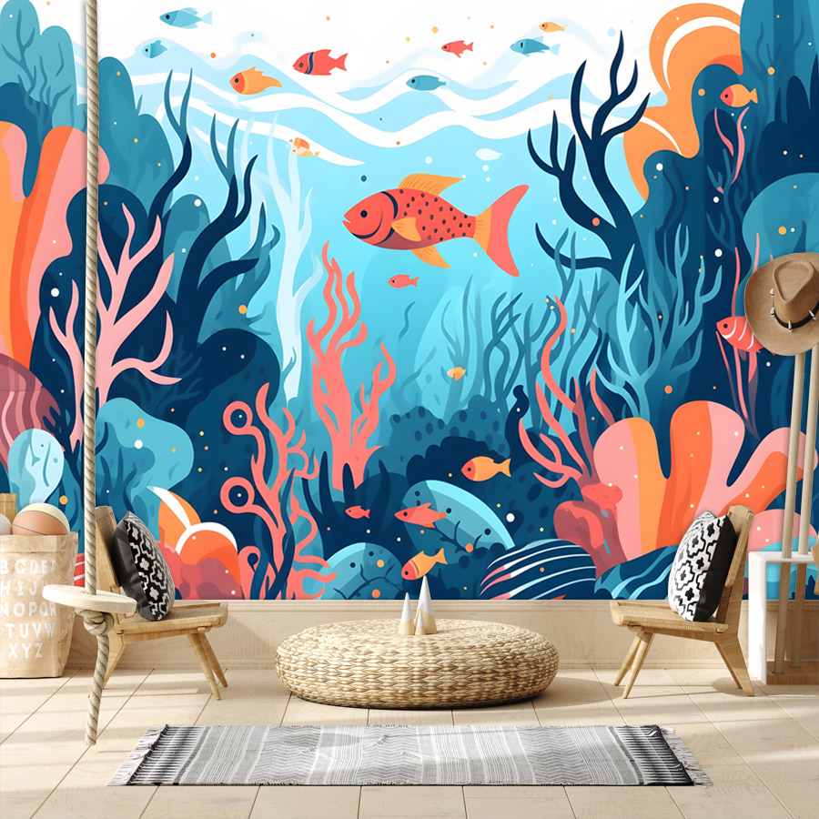 Baby Nursery Peel And Stick Wallpaper - 6+ Karikatür Desenli Kendinden Yapışkanlı Duvar