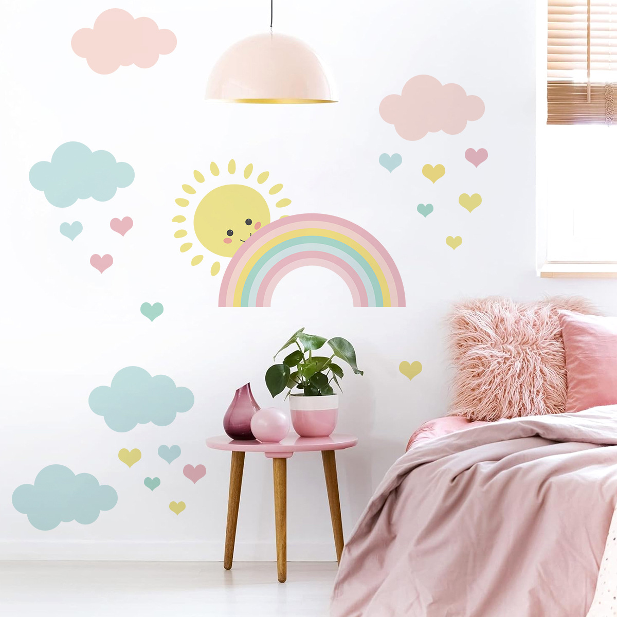 Karikatür Güneş Gökkuşağı Bulu - Baby Nursery Decor Girl incelemesi ve fiyatı